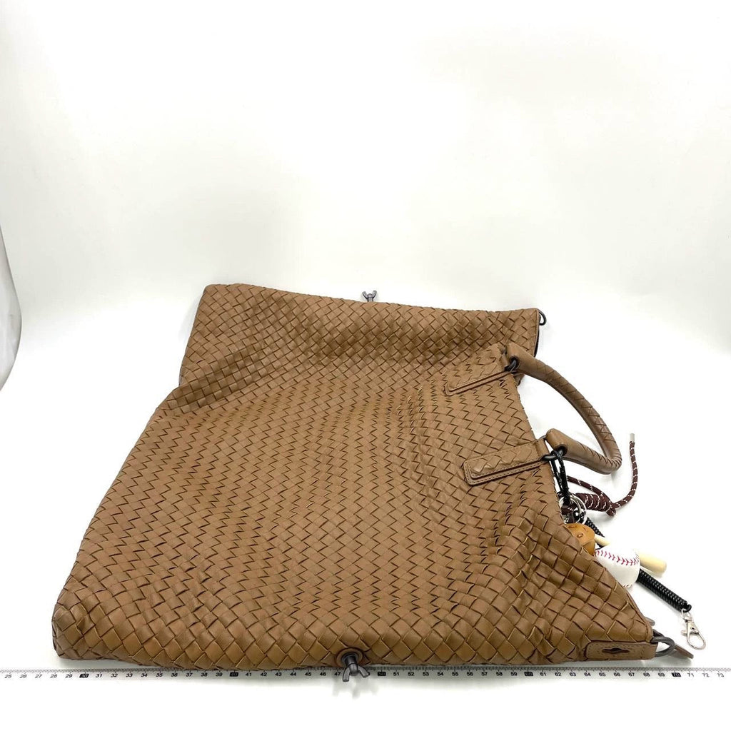 Bottega Veneta Maxi Convertible Tote Bag Hobo Chocolate Brown Leather Two-way Carry 50cm