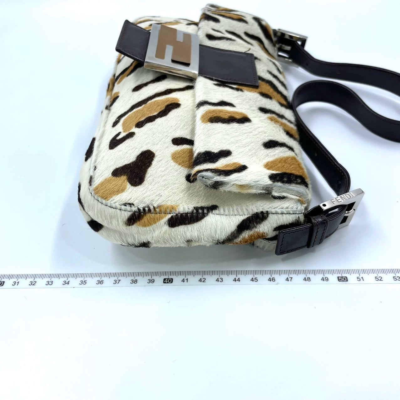 Fendi Baguette Pony hair in leopard print Brown