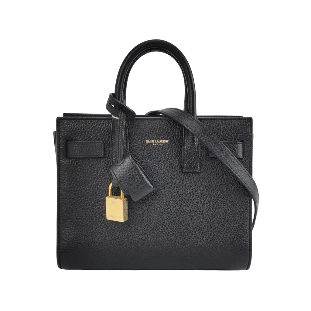 Sold Saint Laurent Sac De Jour Nano Black Leather Handbag