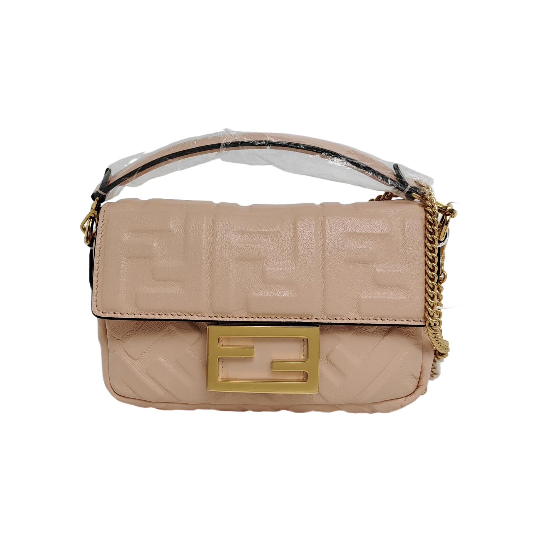 Fendi Baguette Mini Light Pink Nappa Leather Crossbody Bag