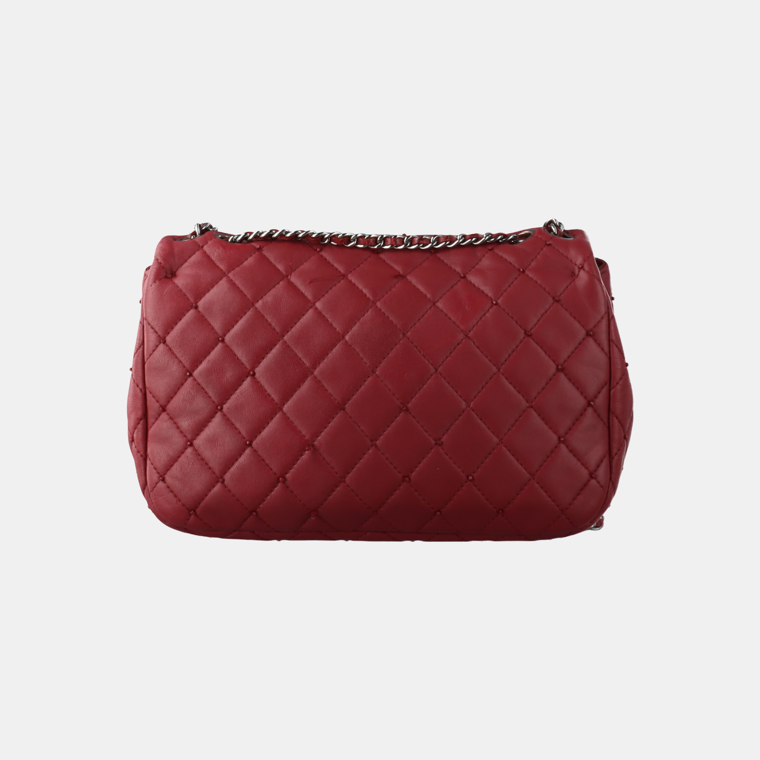 Chanel Seasonal Flap Small Burgundy Lambskin Leather With Studs, 2012-13