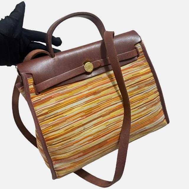 Hermes Herbag 31 Brown Vibrato Leather Gold-tone Hardware