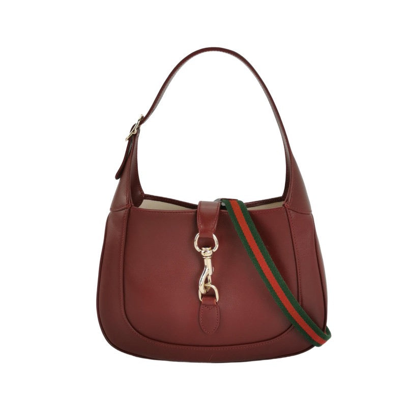 Gucci Jackie 1961 Small Ancora Red Burgundy Leather Shoulder Bag S24