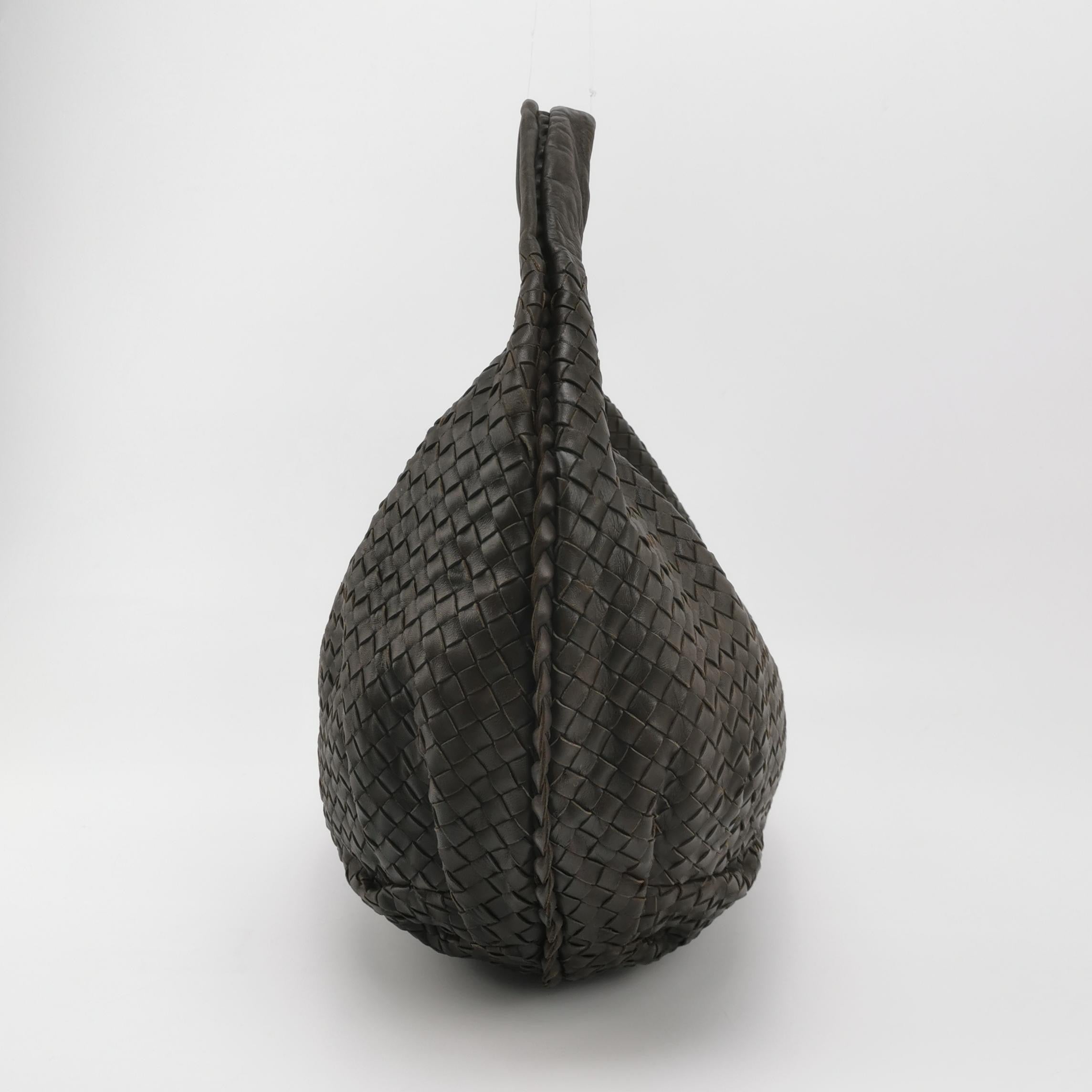 Bottega Veneta Belly Hobo Intrecciato Leather Chocolate Brown Maxi 55cm