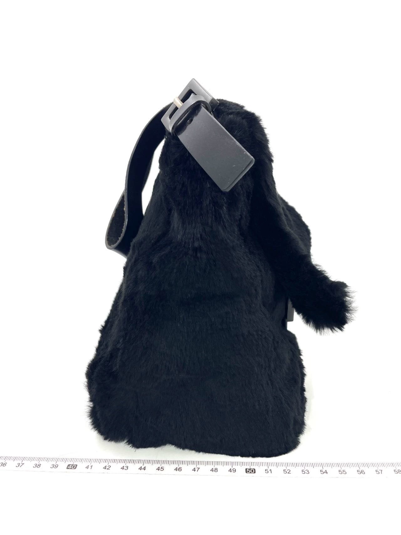Fendi Mamma Baguette Black Faux Fur Shoulder Bag
