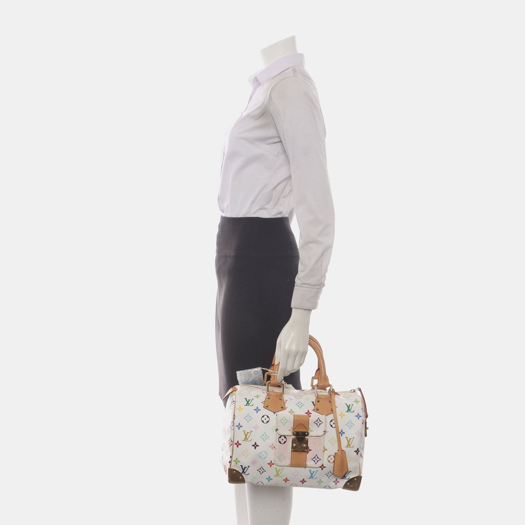 Louis Vuitton x Takashi Murakami Speedy 30 Lock White Multicolor