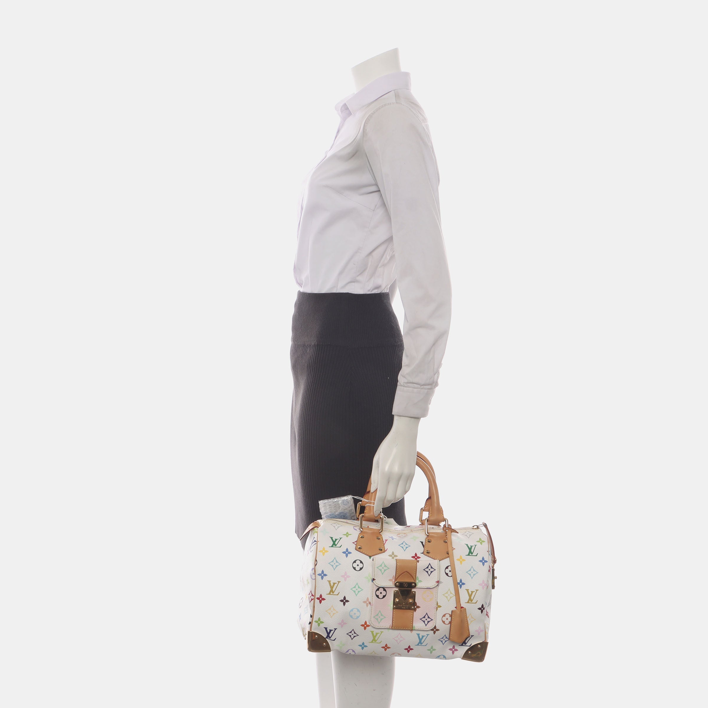Louis Vuitton x Takashi Murakami Speedy 30 Lock White Multicolor
