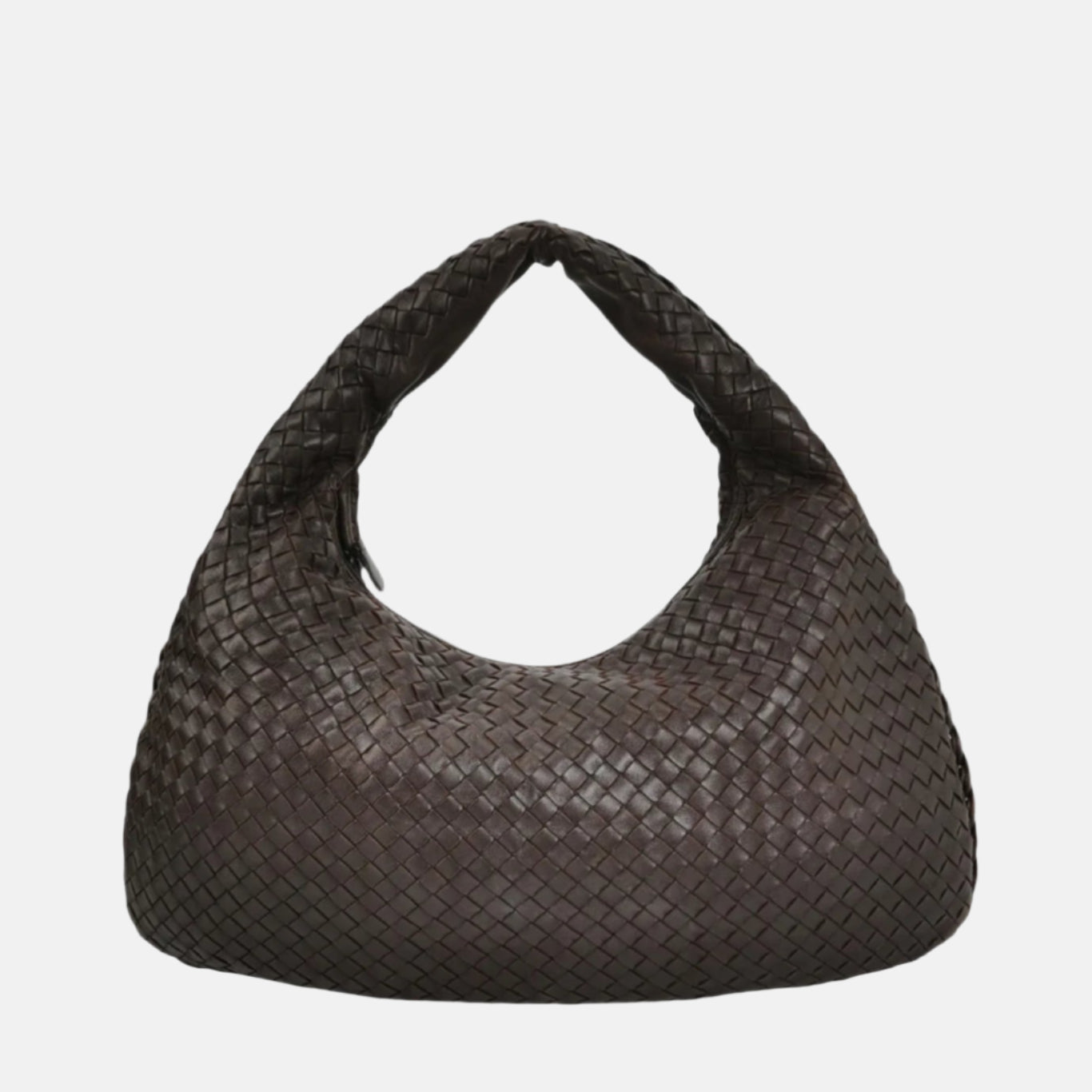 Bottega Veneta Veneta Hobo Dark Chocolate Brown Intrecciato Leather Bag 48cm