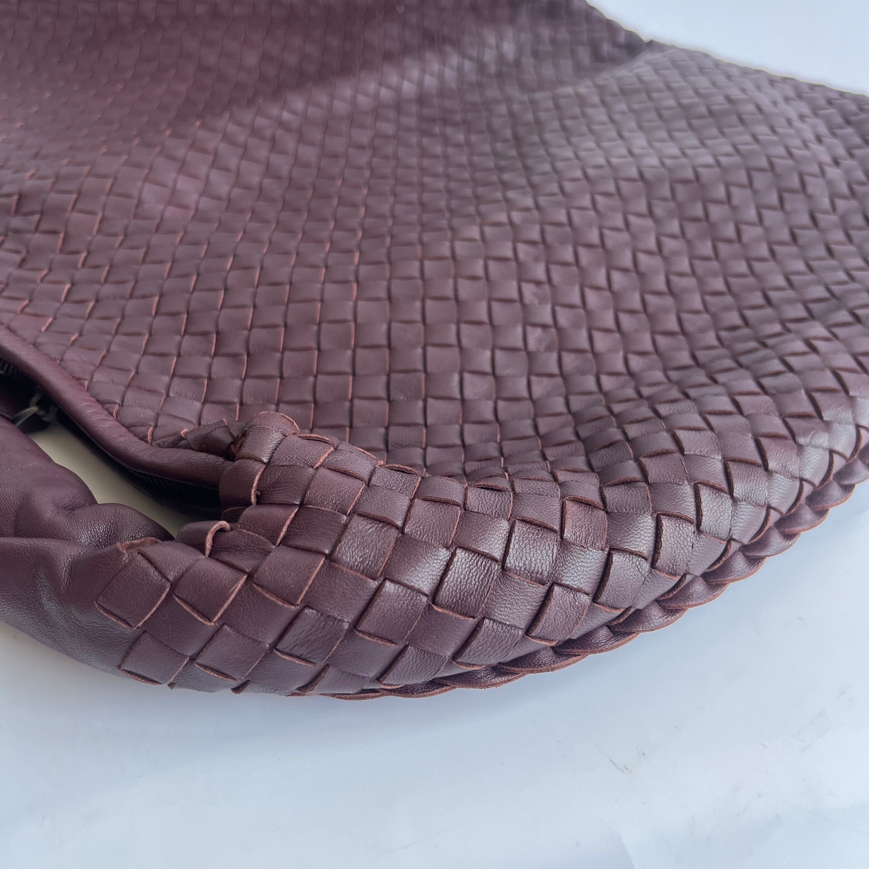 Bottega Veneta Hobo Maxi Dark Wine Burgundy Leather 51cm