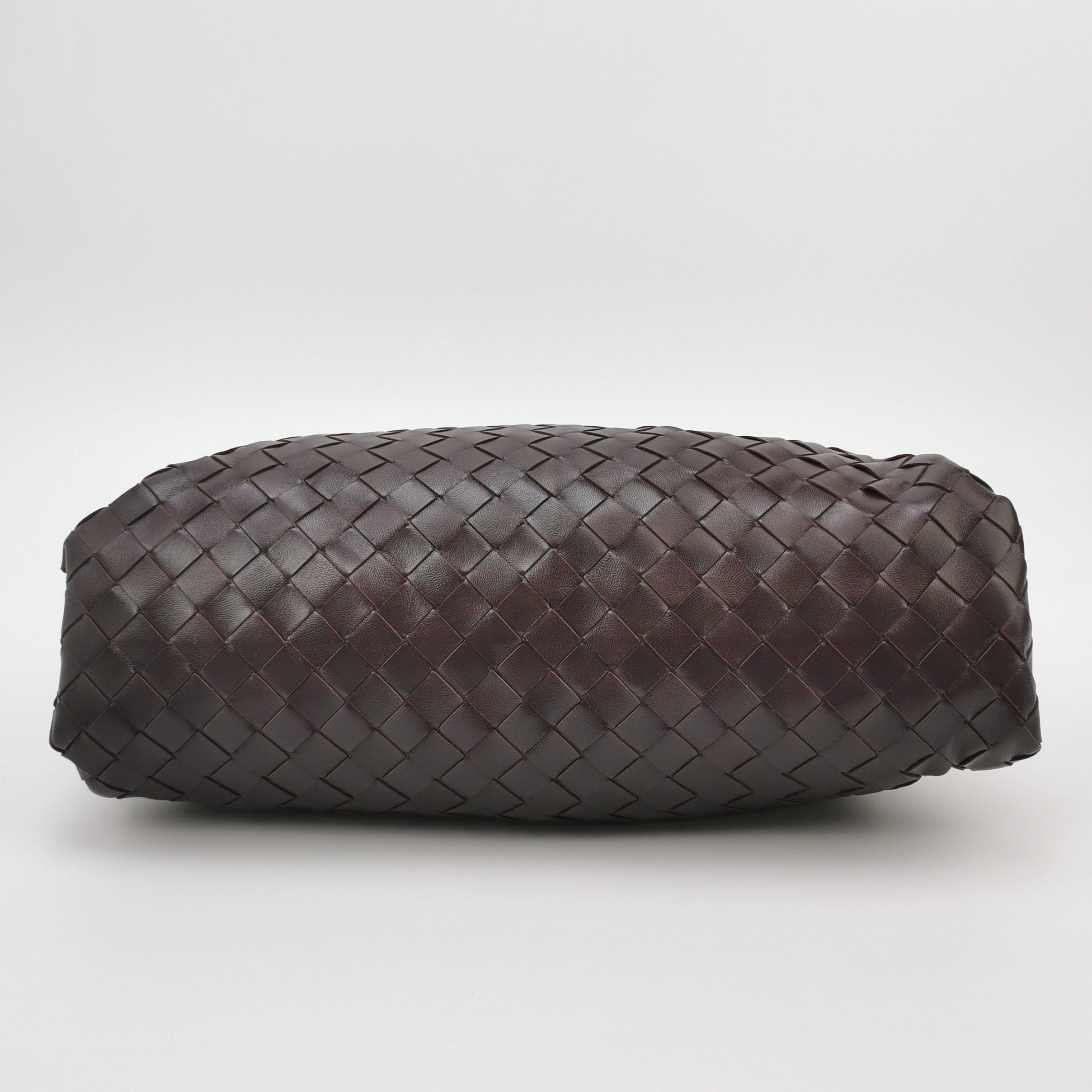 Bottega Veneta Pouch Large Intrecciato Dark Chocolate Brown Calfskin Leather