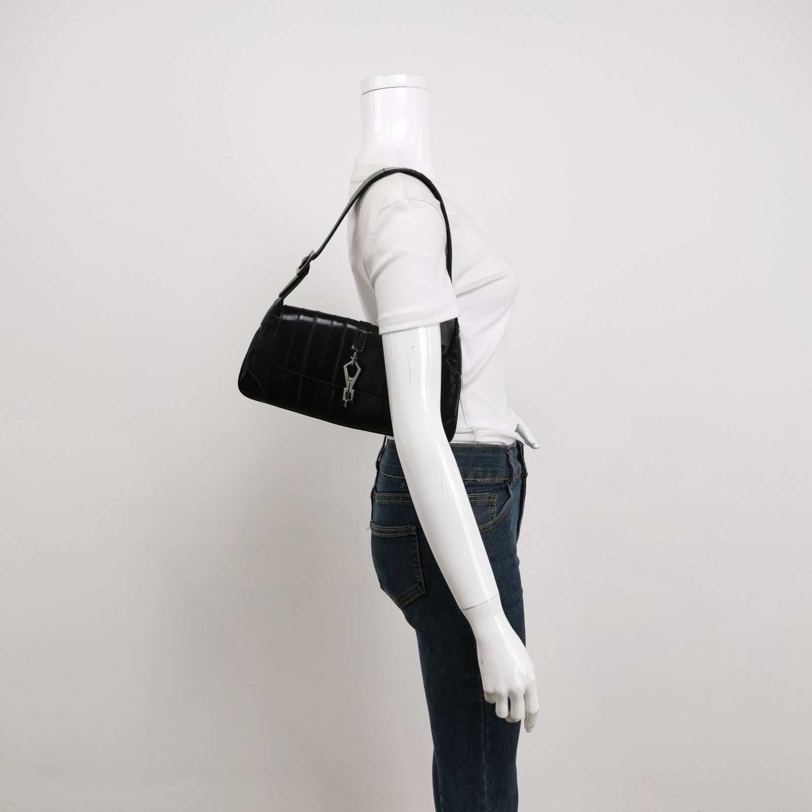 Gucci Jackie 1961 East West Small Leather Shoulder Bag Black