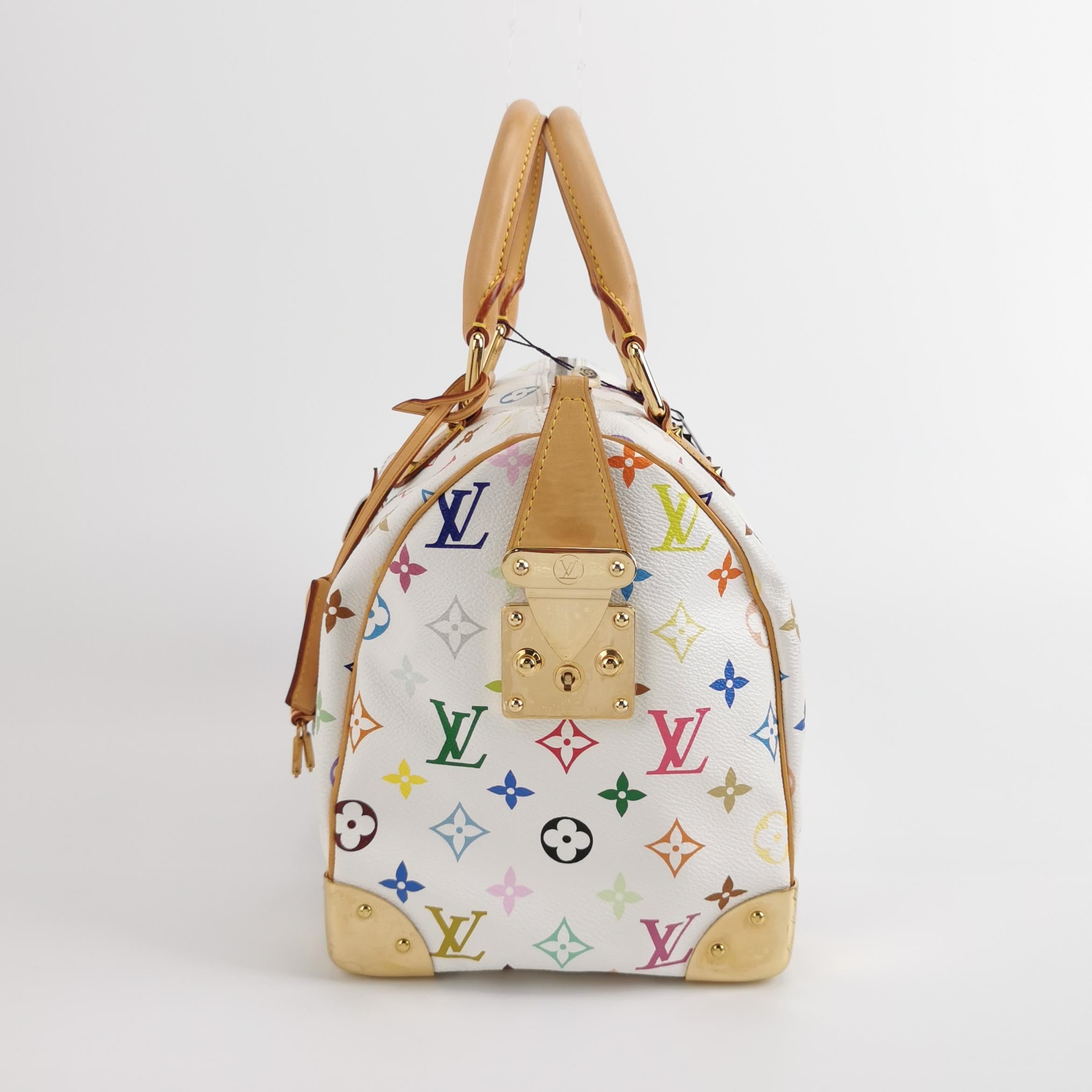Louis Vuitton x Takashi Murakami Speedy 30 Lock White Multicolor
