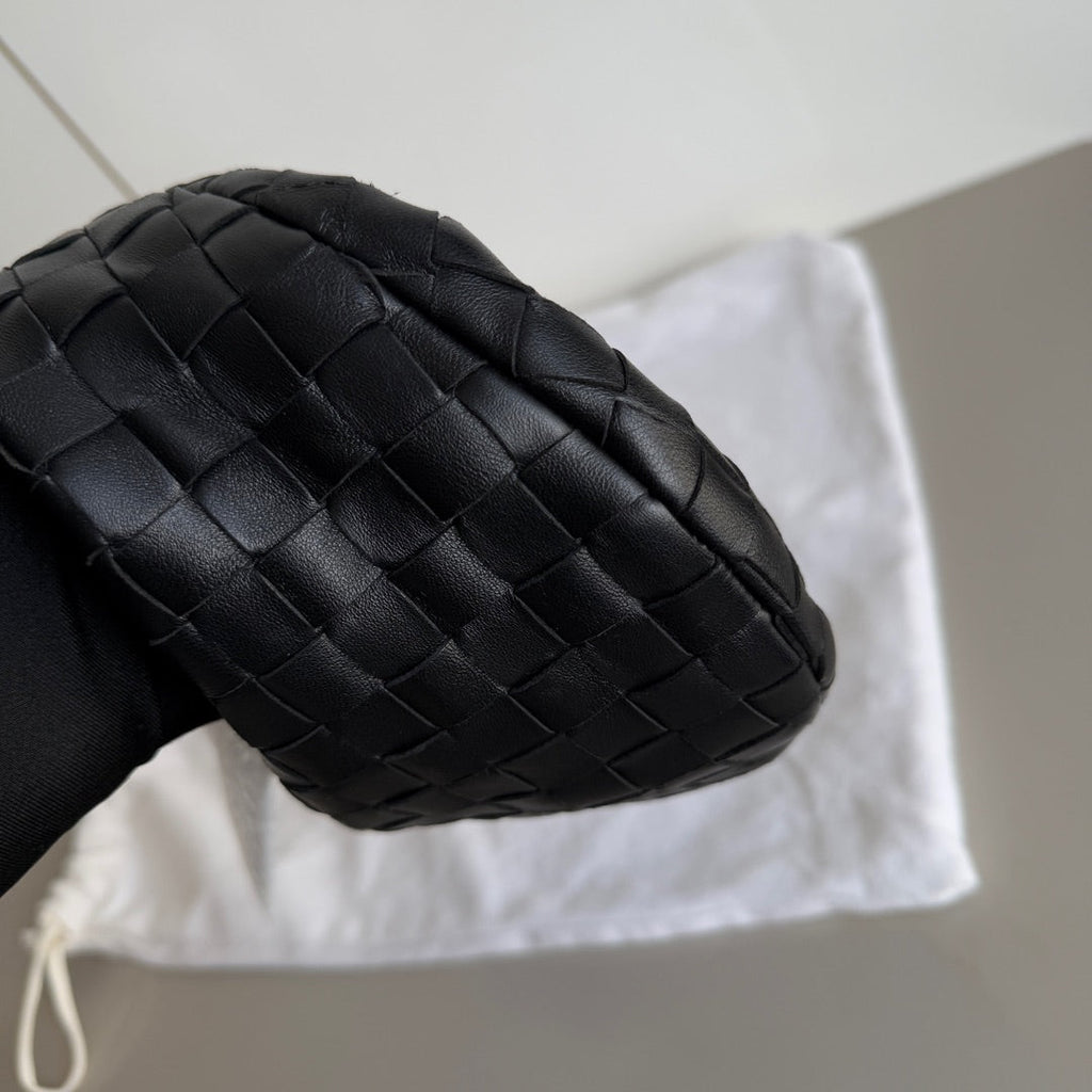 Bottega Veneta Jodie Mini Black Leather Silver Hardware