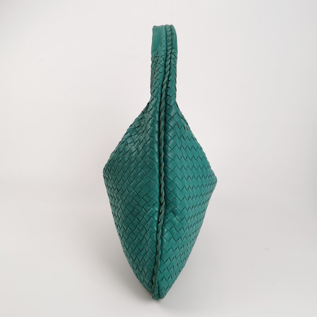 Bottega Veneta Veneta Hobo Large Teal Green 47cm Lambskin Leather