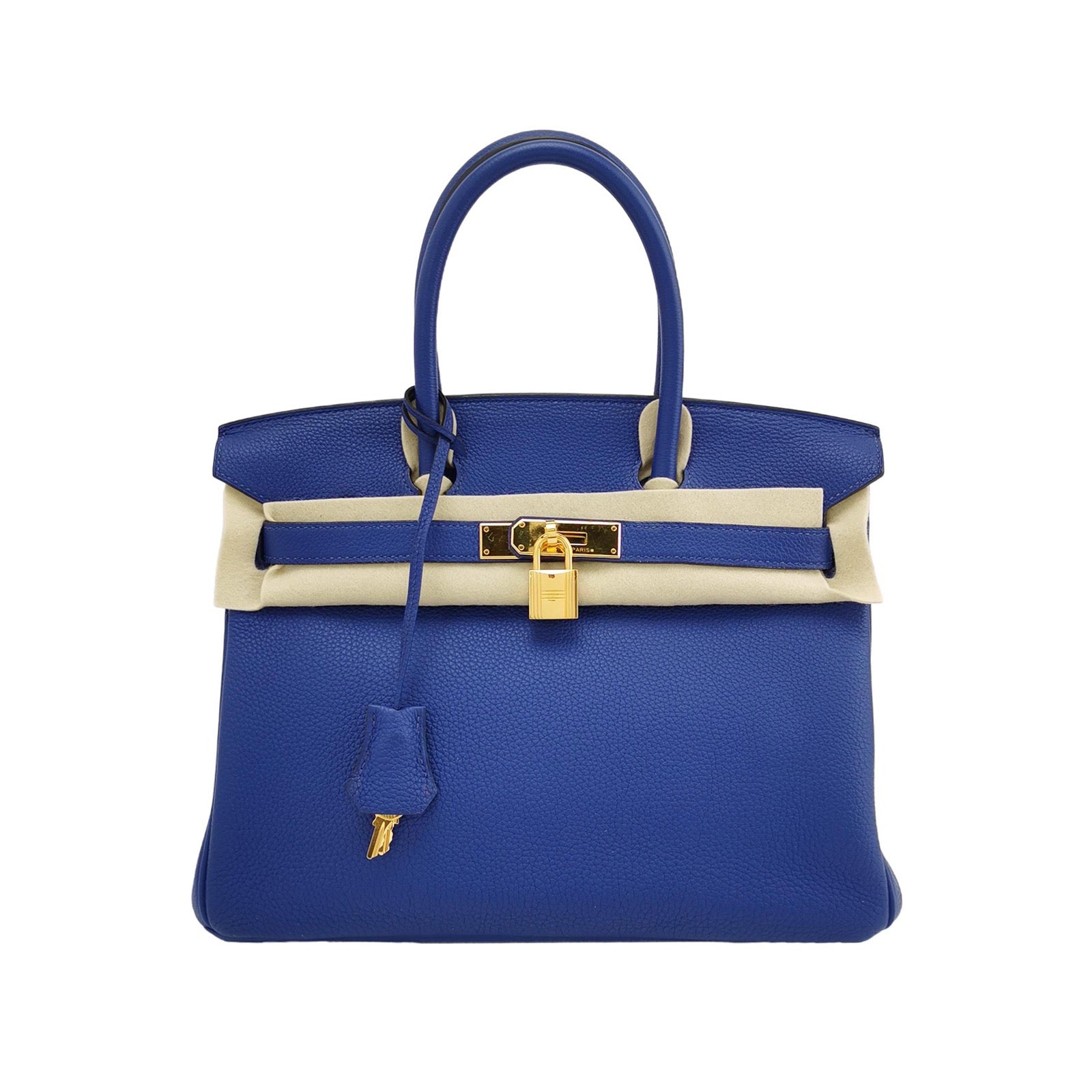 Hermes Birkin 30 Togo 71 Bleu France  Calfskin Gold Hardware 2014