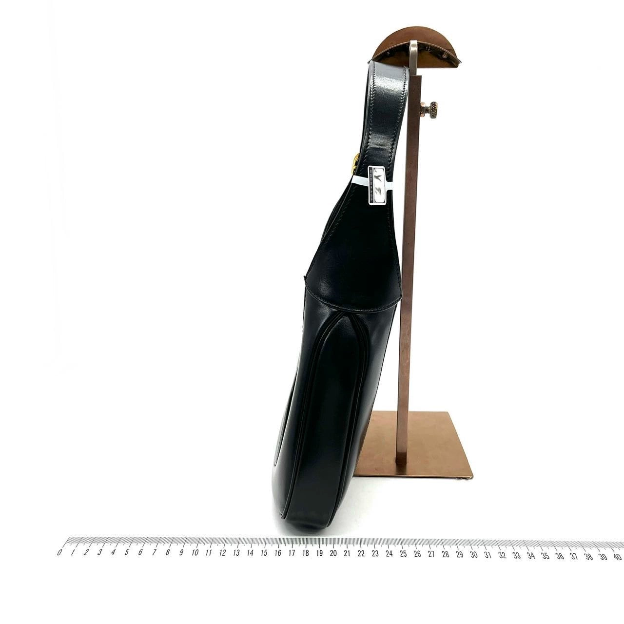 Gucci Jackie 1961 Black Leather Bag Small Piston Lock With Strap