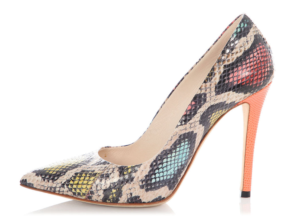 Fendi Multicolor Snakeskin Pumps