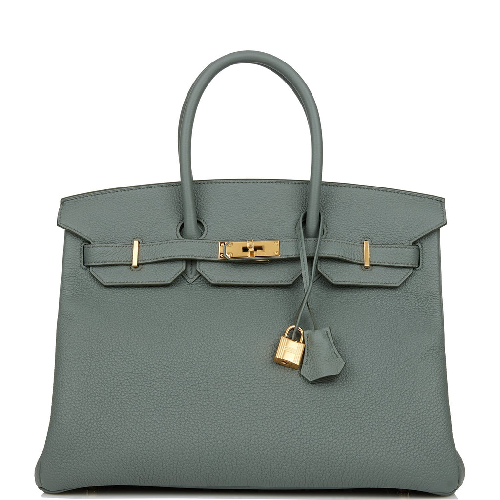 Hermes Birkin 35 Vert Amande Togo Gold Hardware
