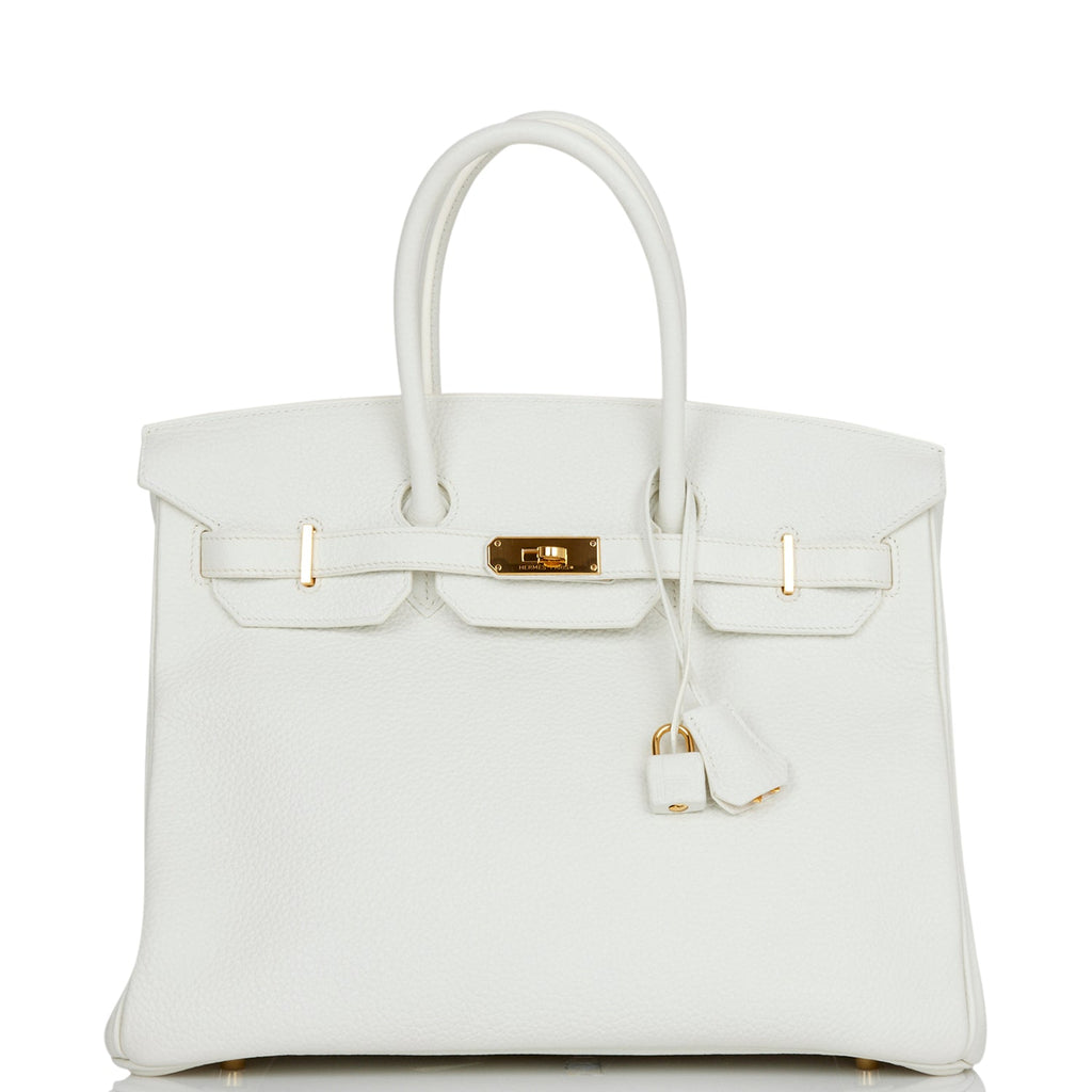 Hermes Birkin 35 White Clemence Gold Hardware