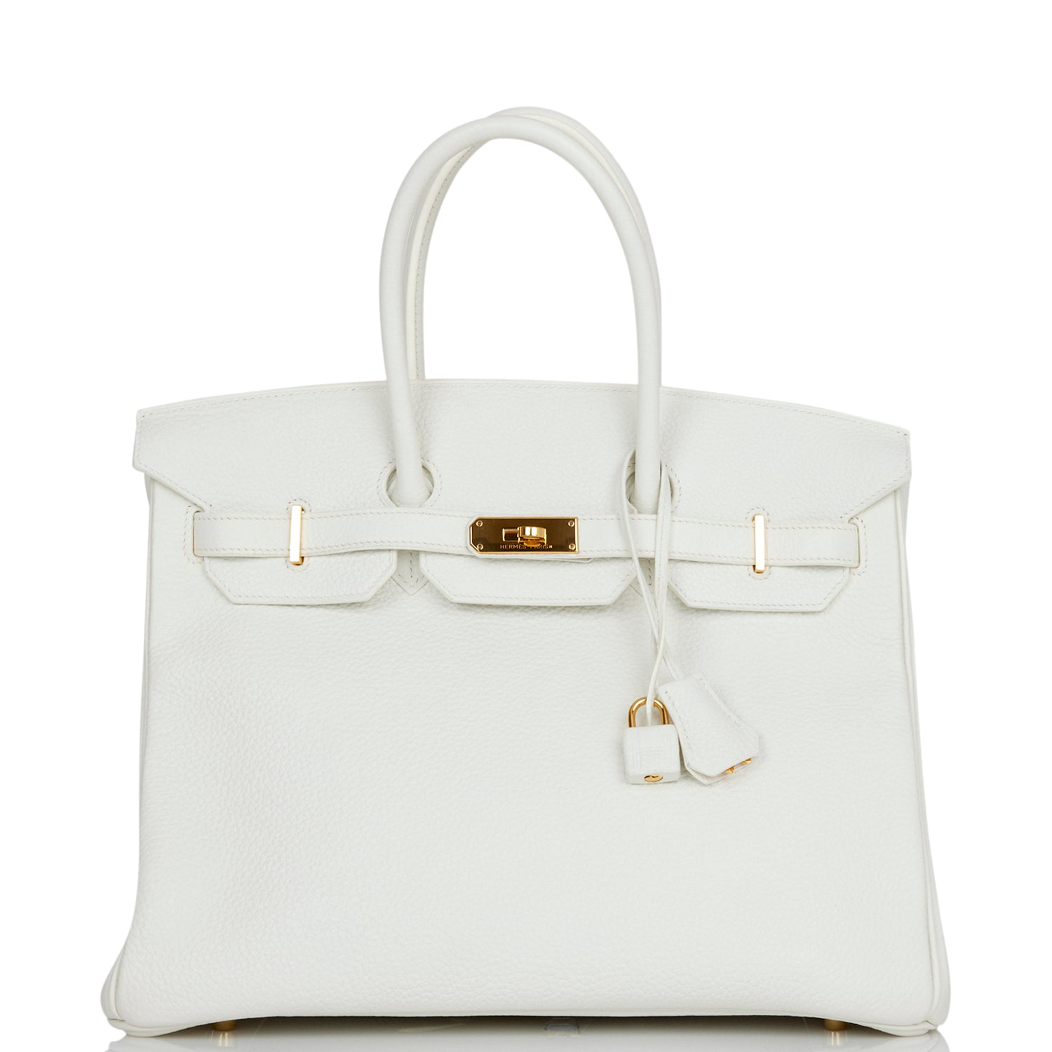 Hermes Birkin 35 White Clemence Gold Hardware