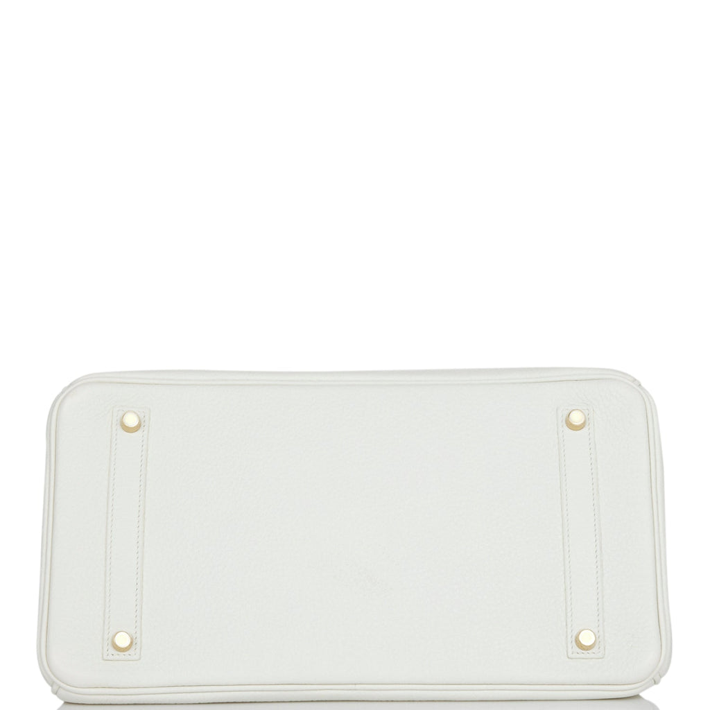 Hermes Birkin 35 White Clemence Gold Hardware