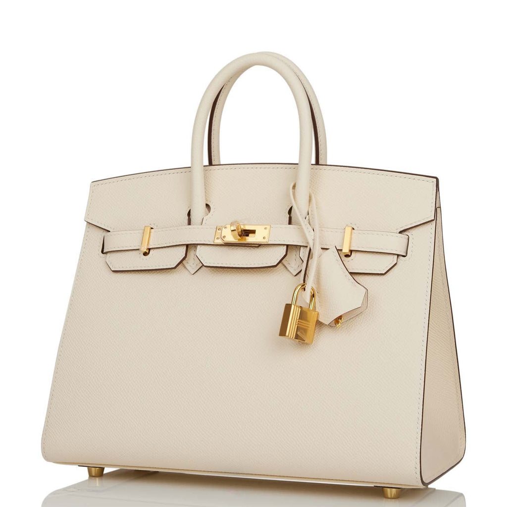 Hermes Birkin Sellier 25 Nata Epsom Gold Hardware