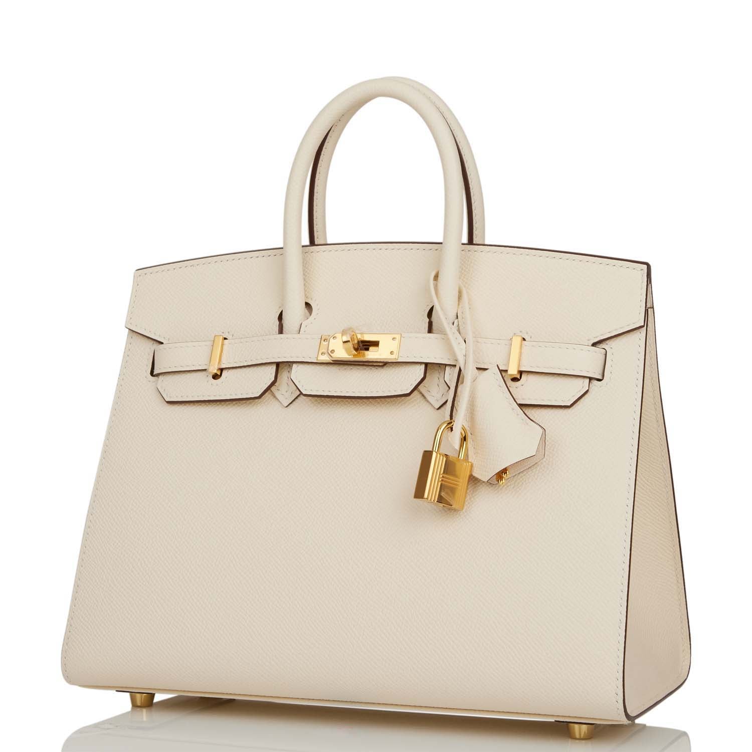 Hermes Birkin Sellier 25 Nata Epsom Gold Hardware
