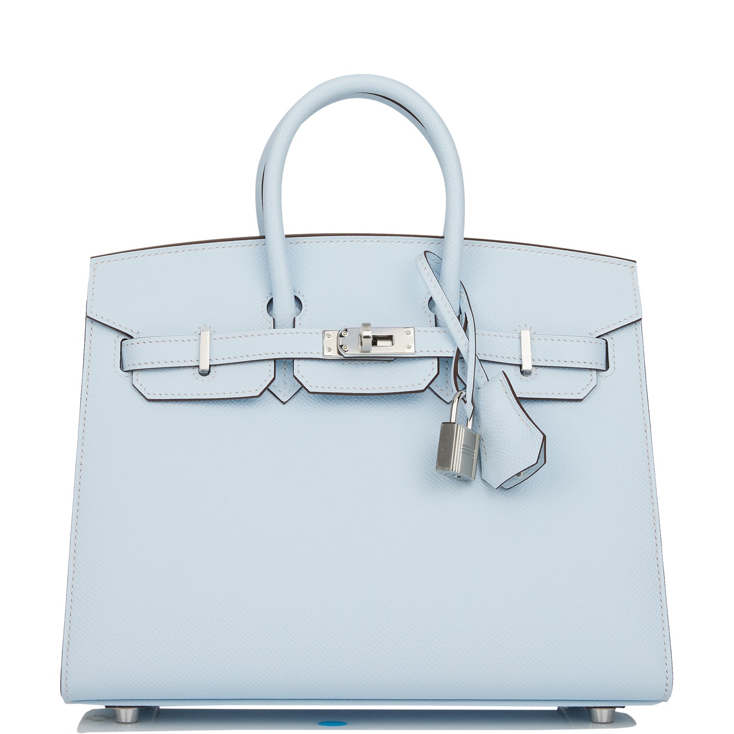 Hermes Birkin Sellier 25 Bleu Brume Epsom Palladium Hardware