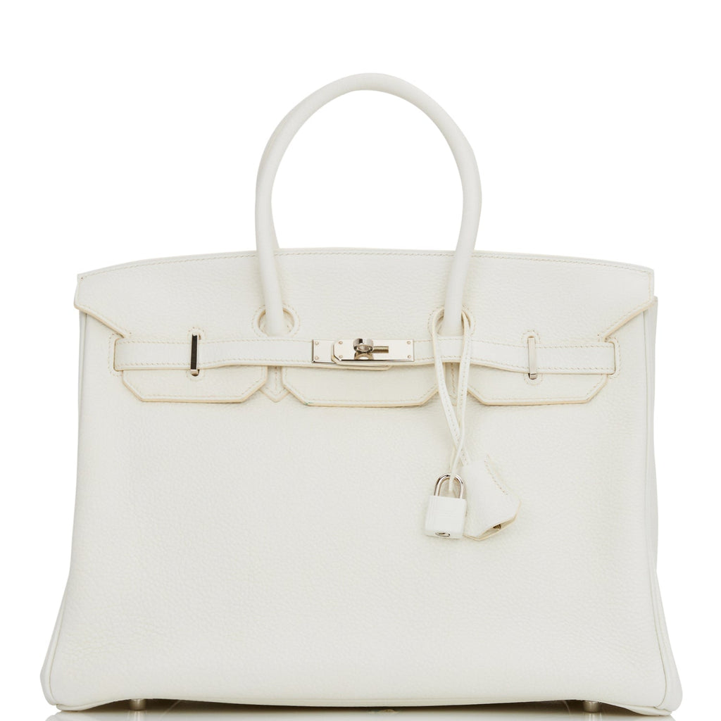 Hermes Birkin 35 White Clemence Palladium Hardware