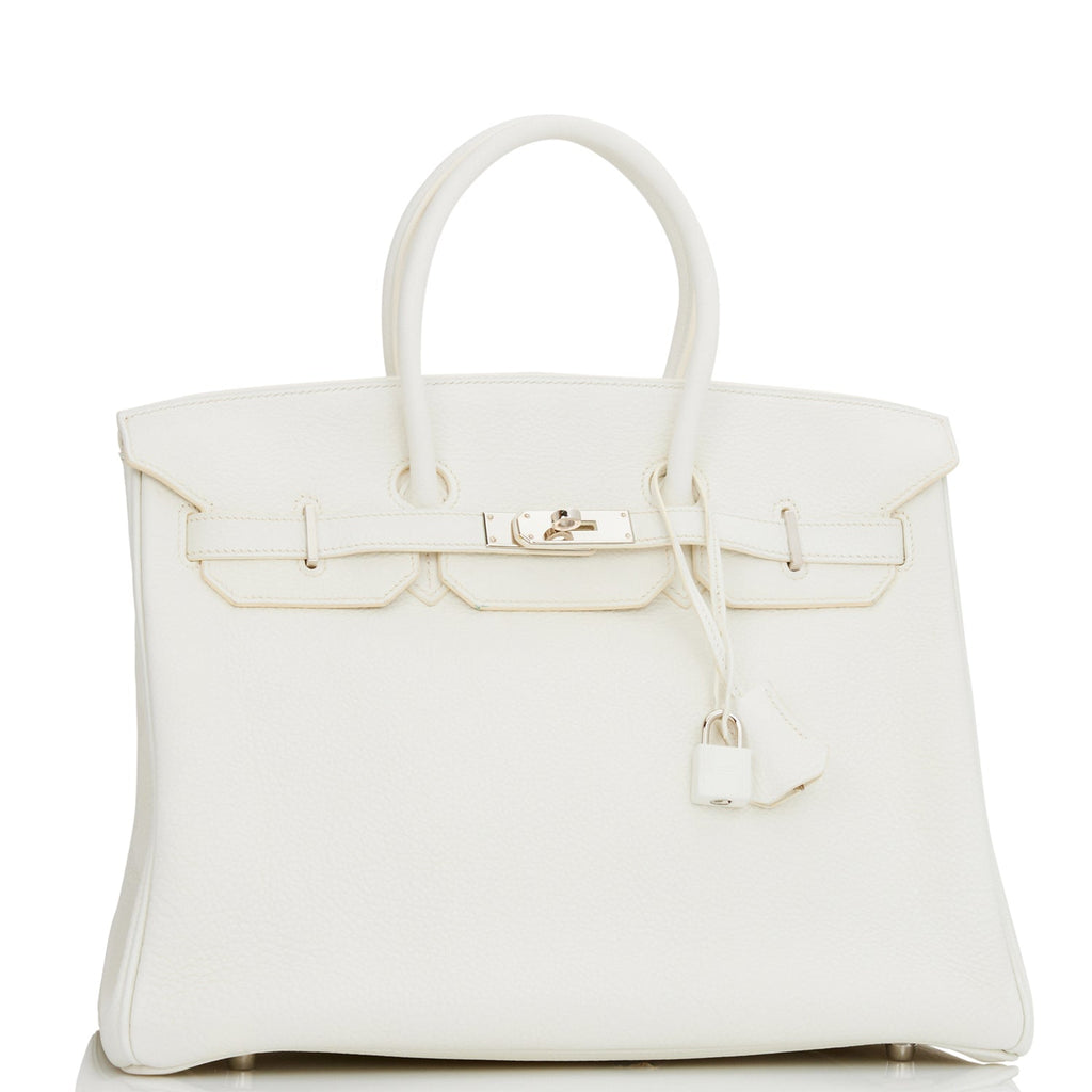 Hermes Birkin 35 White Clemence Palladium Hardware