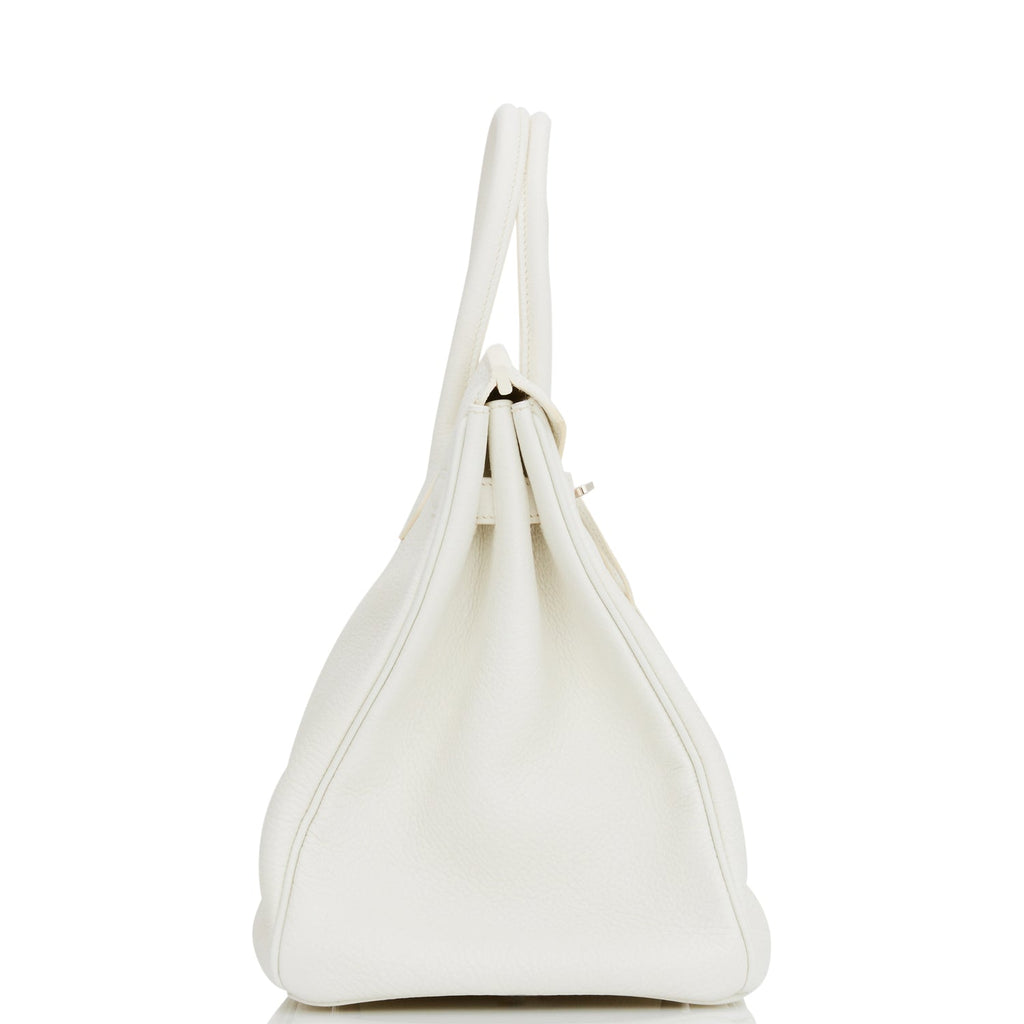 Hermes Birkin 35 White Clemence Palladium Hardware