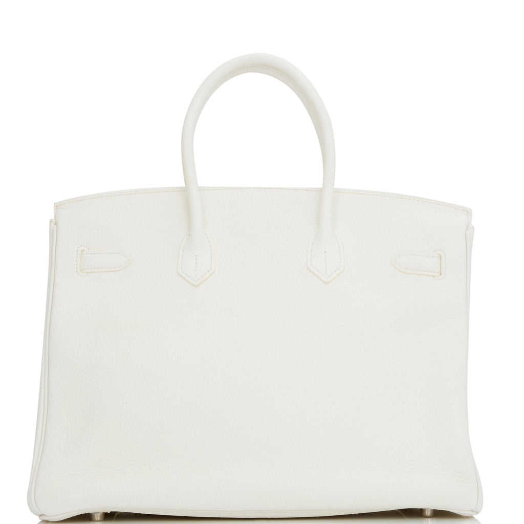 Hermes Birkin 35 White Clemence Palladium Hardware