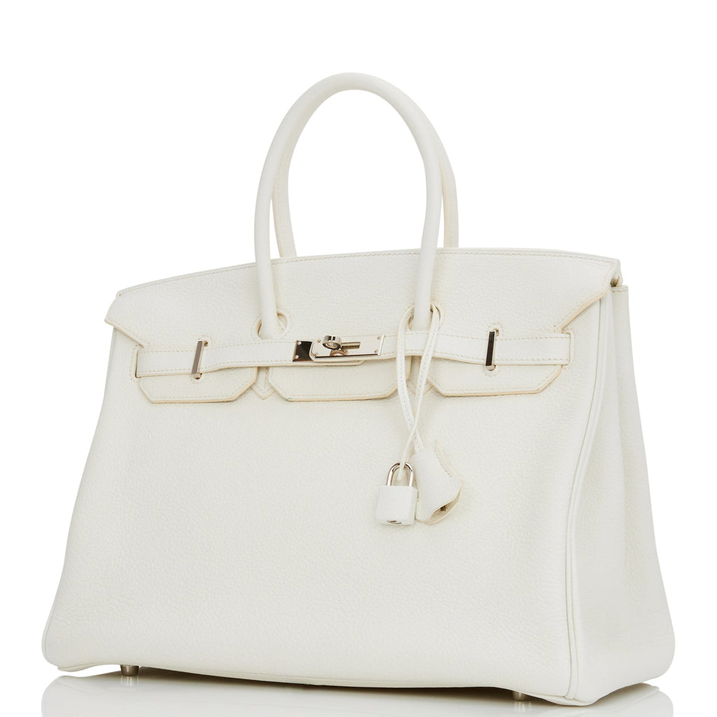 Hermes Birkin 35 White Clemence Palladium Hardware