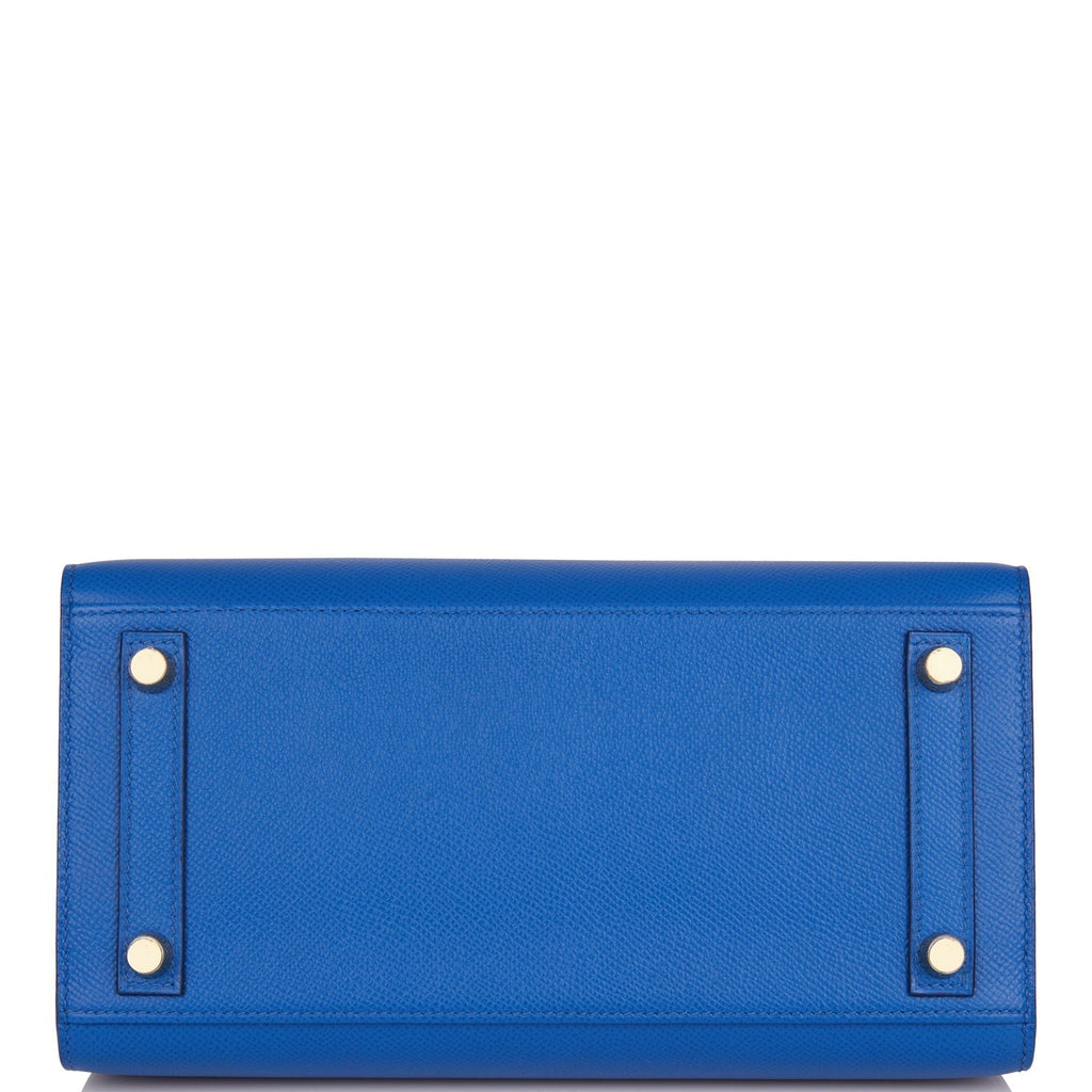 Hermes Birkin Sellier 25 Bleu France Epsom Gold Hardware