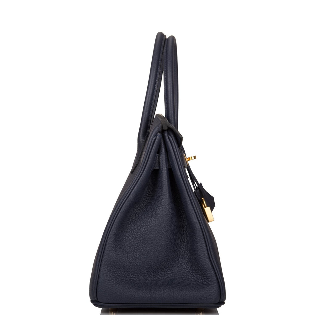 Hermes Bleu Nuit Togo Birkin 30cm Gold Hardware