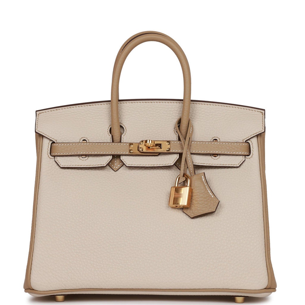 Hermes Special Order (HSS) Birkin 25 Craie and Trench Togo Gold Hardware