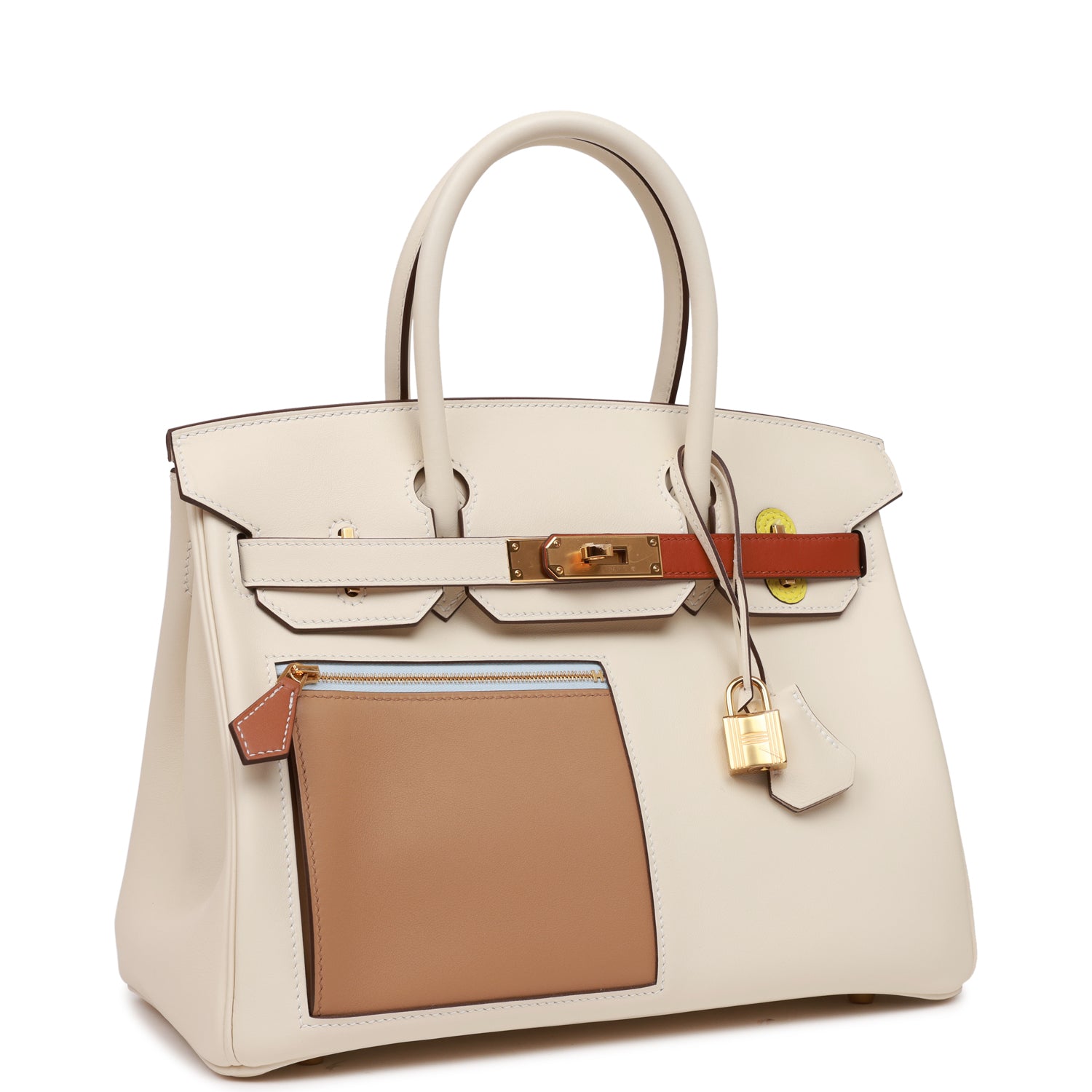 Hermes Colormatic Birkin 30 Nata, Chai and Cuivre Swift Gold Hardware