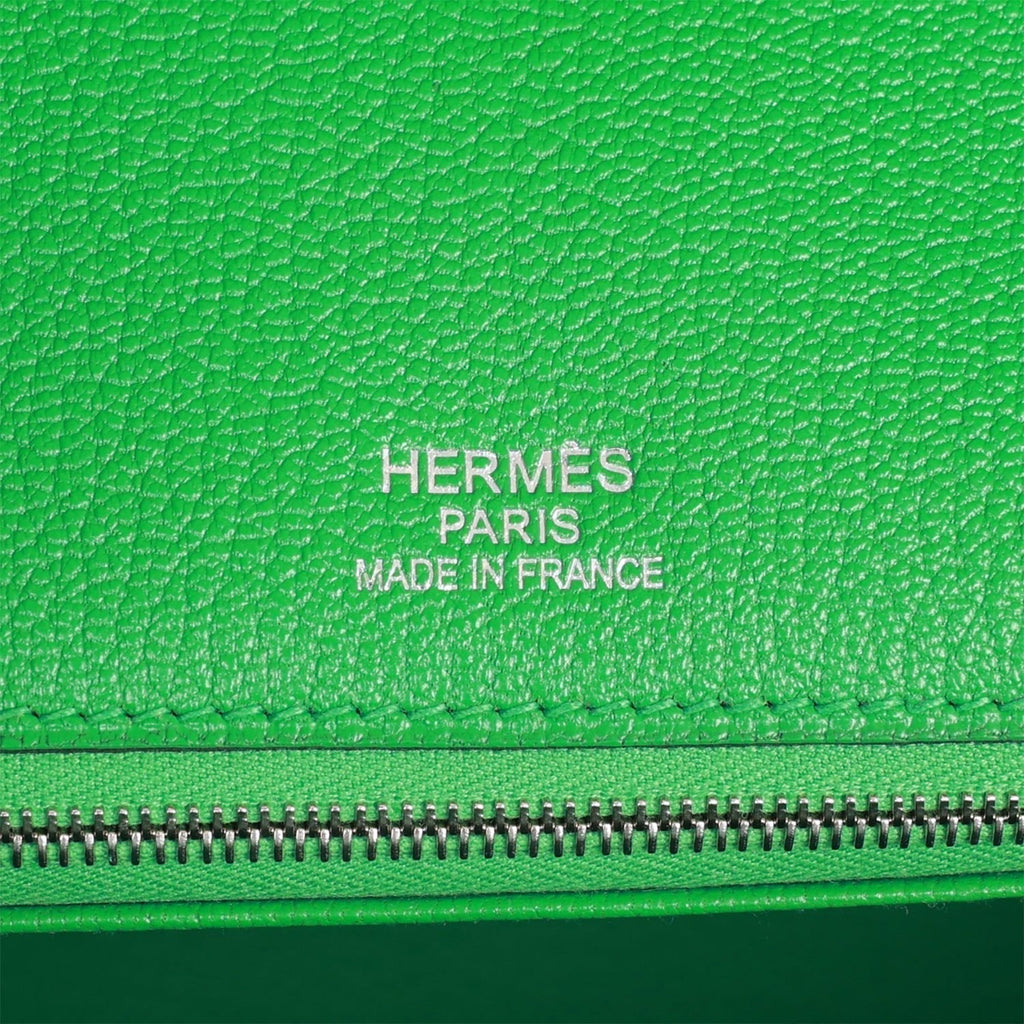 Hermes Grizzly Ghillies Birkin 35 Vert de Gris, Bambou and Taupe Doblis Palladium Hardware
