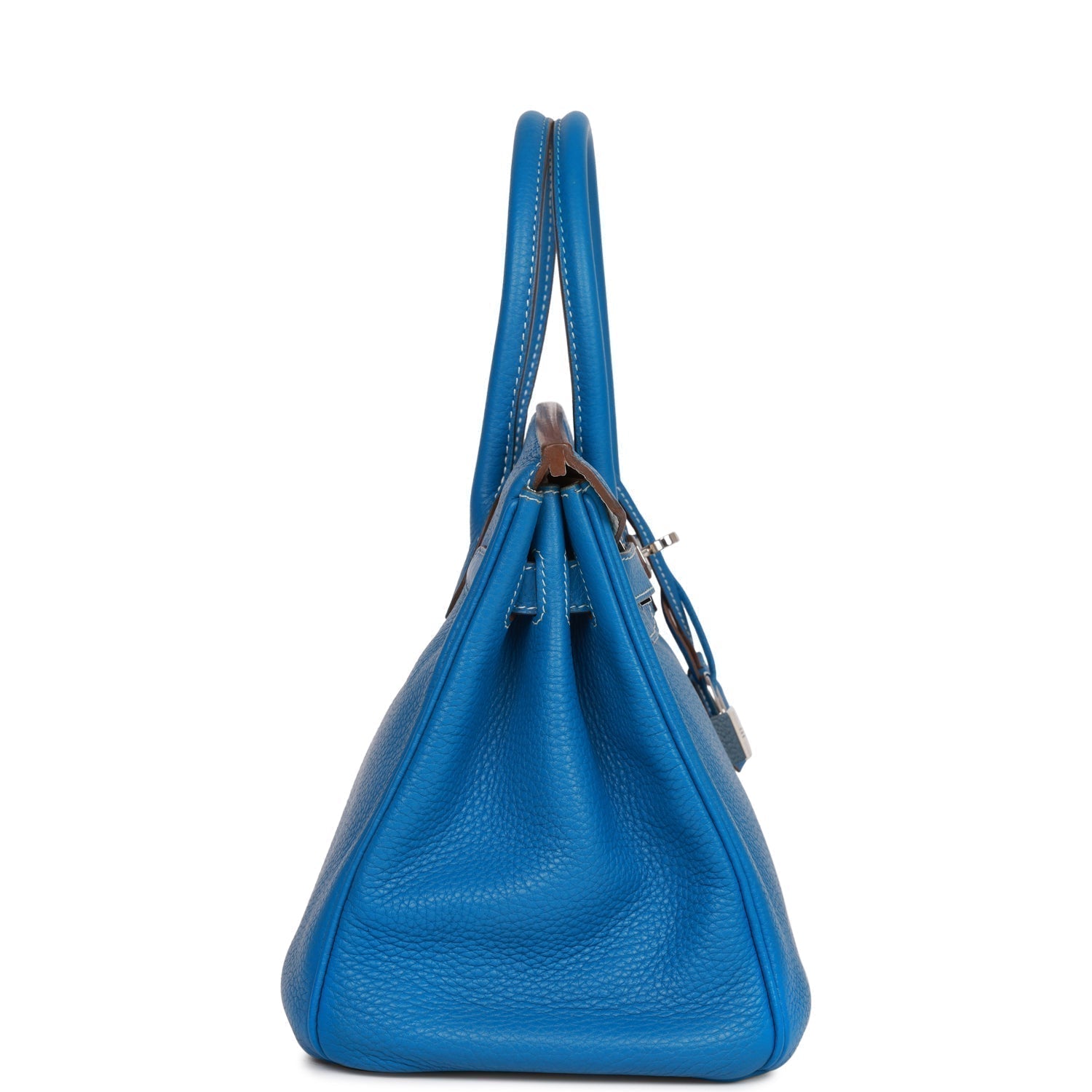 Hermes Eclat Birkin 30 Mykonos and White Clemence Palladium Hardware