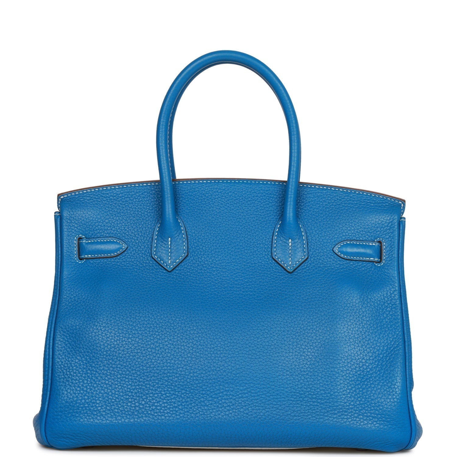 Hermes Eclat Birkin 30 Mykonos and White Clemence Palladium Hardware