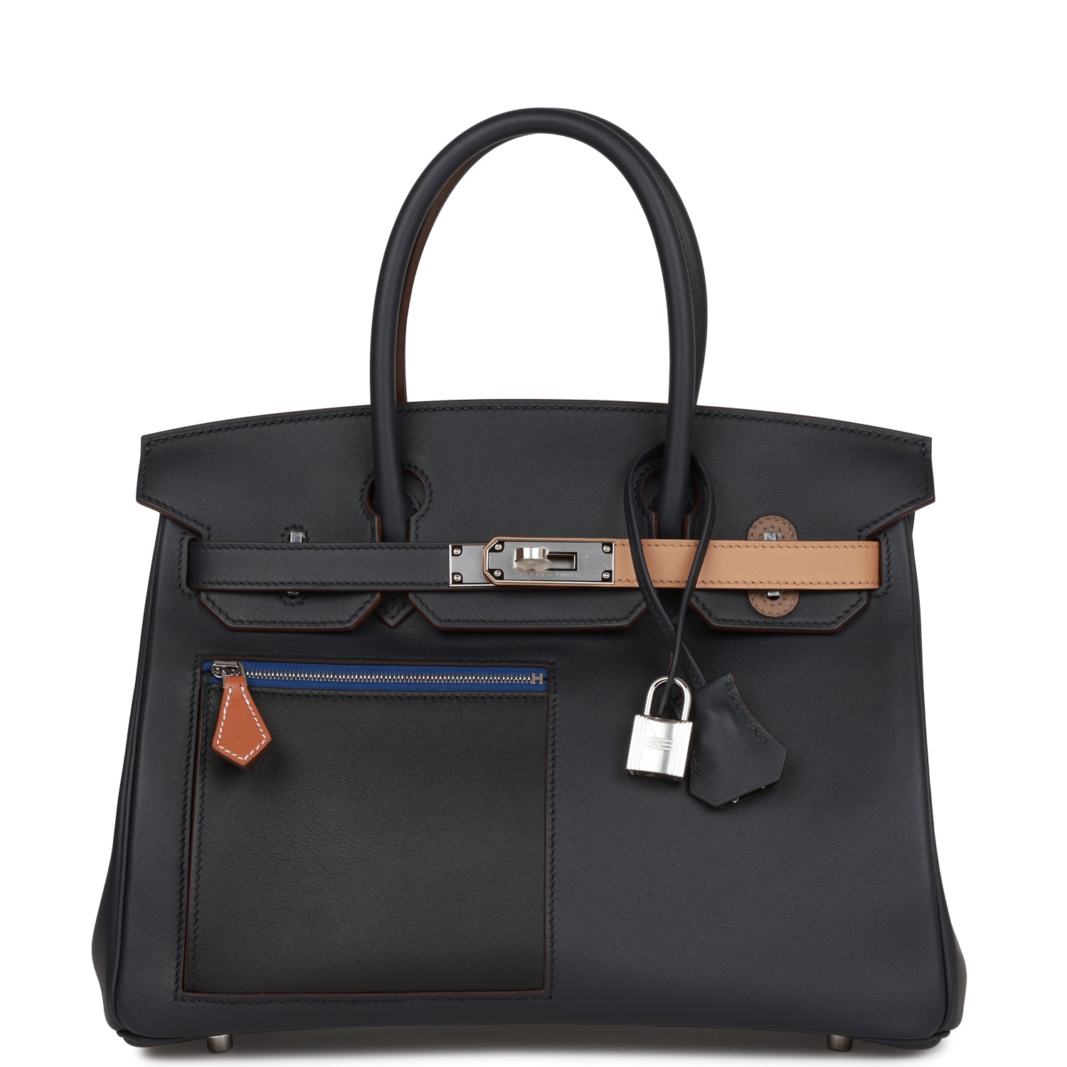Hermes Colormatic Birkin 30 Caban, Black and Chai Swift Palladium Hardware