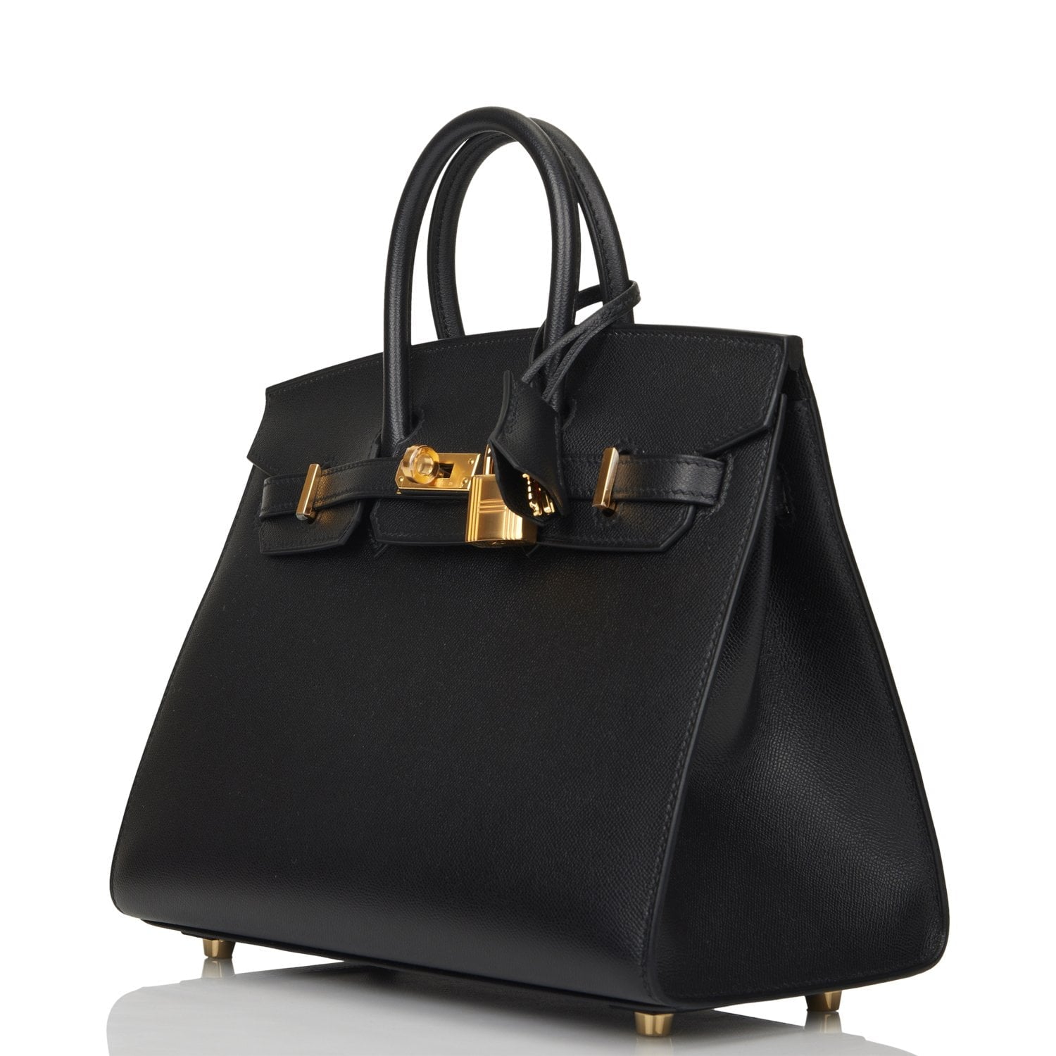 Hermes Birkin Sellier 25 Black Madame Gold Hardware