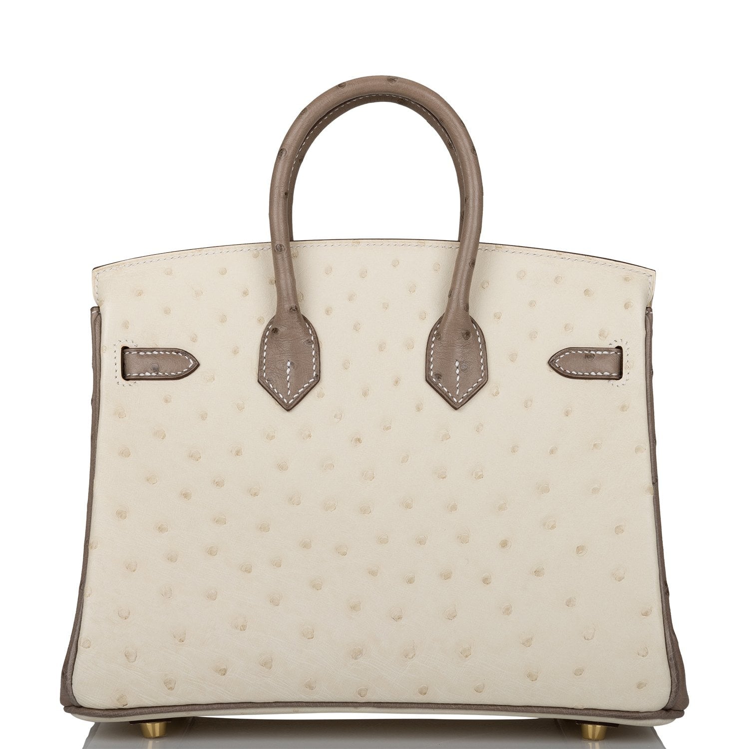 Hermes Special Order (HSS) Birkin 25 Beton and Gris Asphalte Ostrich Brushed Gold Hardware
