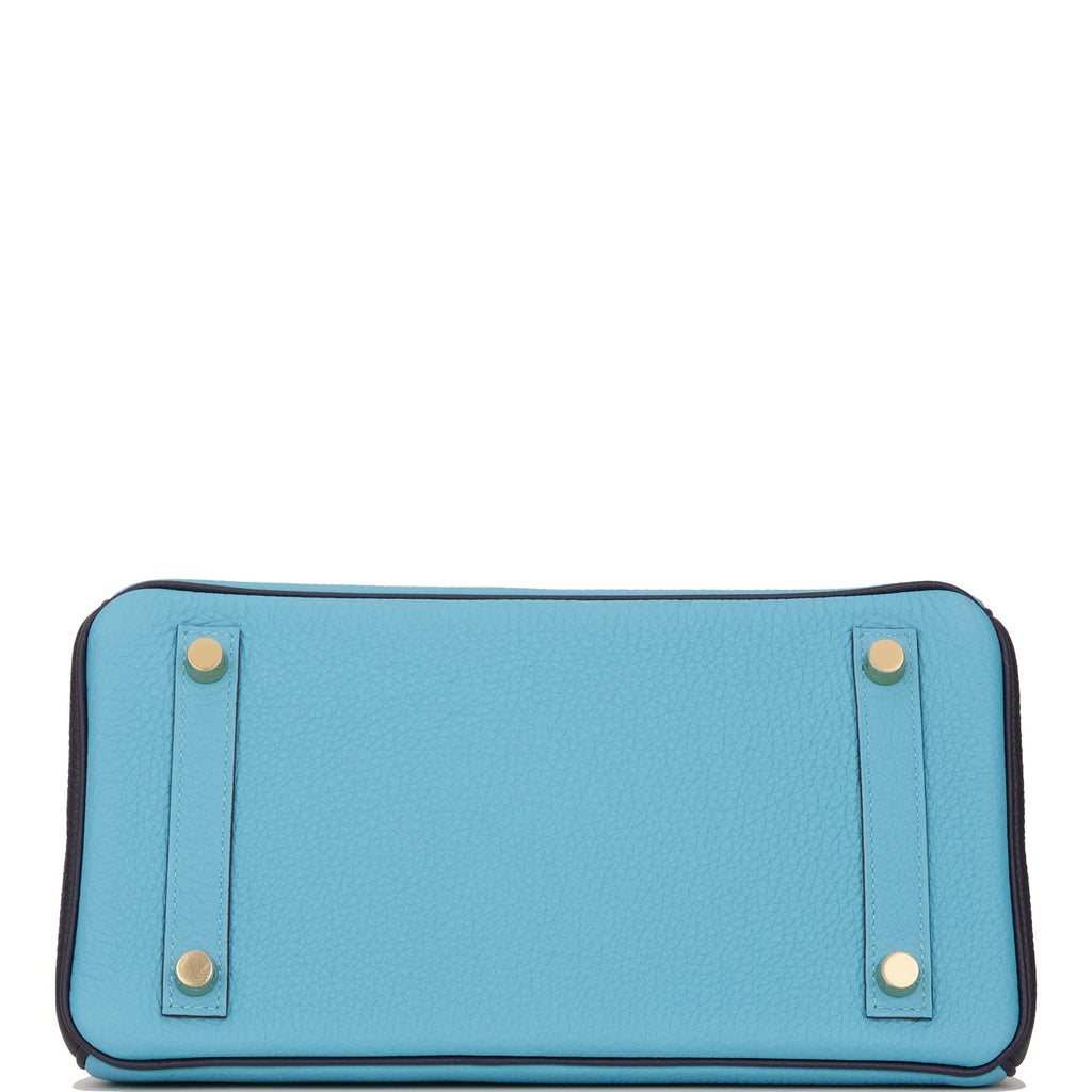 Hermes Special Order (HSS) Birkin 25 Bleu du Nord and Bleu Nuit Togo Permabrass Hardware