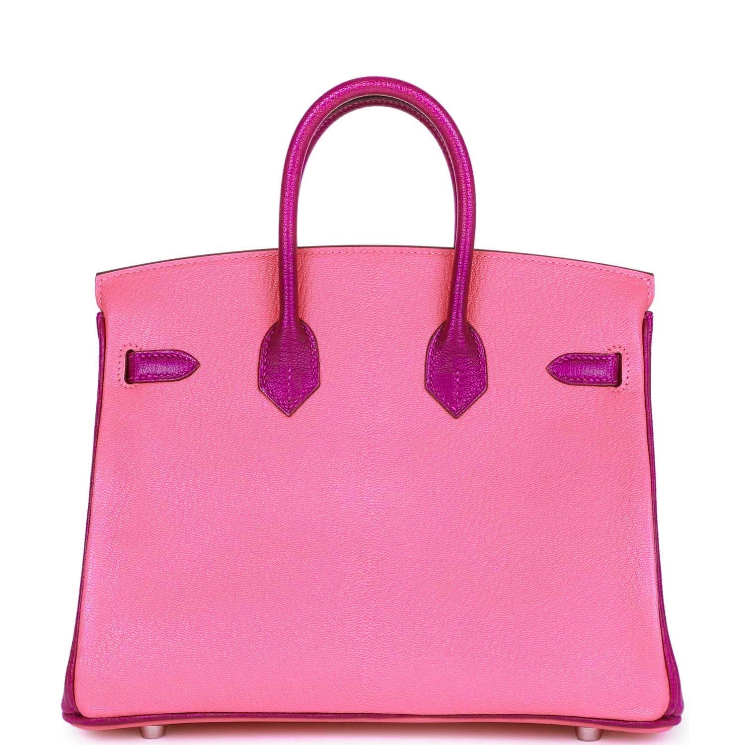 Hermes Special Order (HSS) Birkin 25 Rose Lipstick and Anemone Chèvre Palladium Hardware