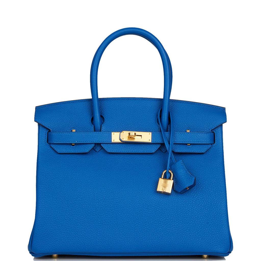 Hermes Birkin 30 Bleu France Togo Gold Hardware