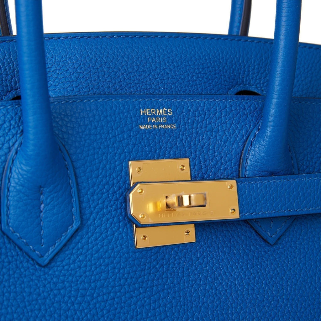 Hermes Birkin 30 Bleu France Togo Gold Hardware