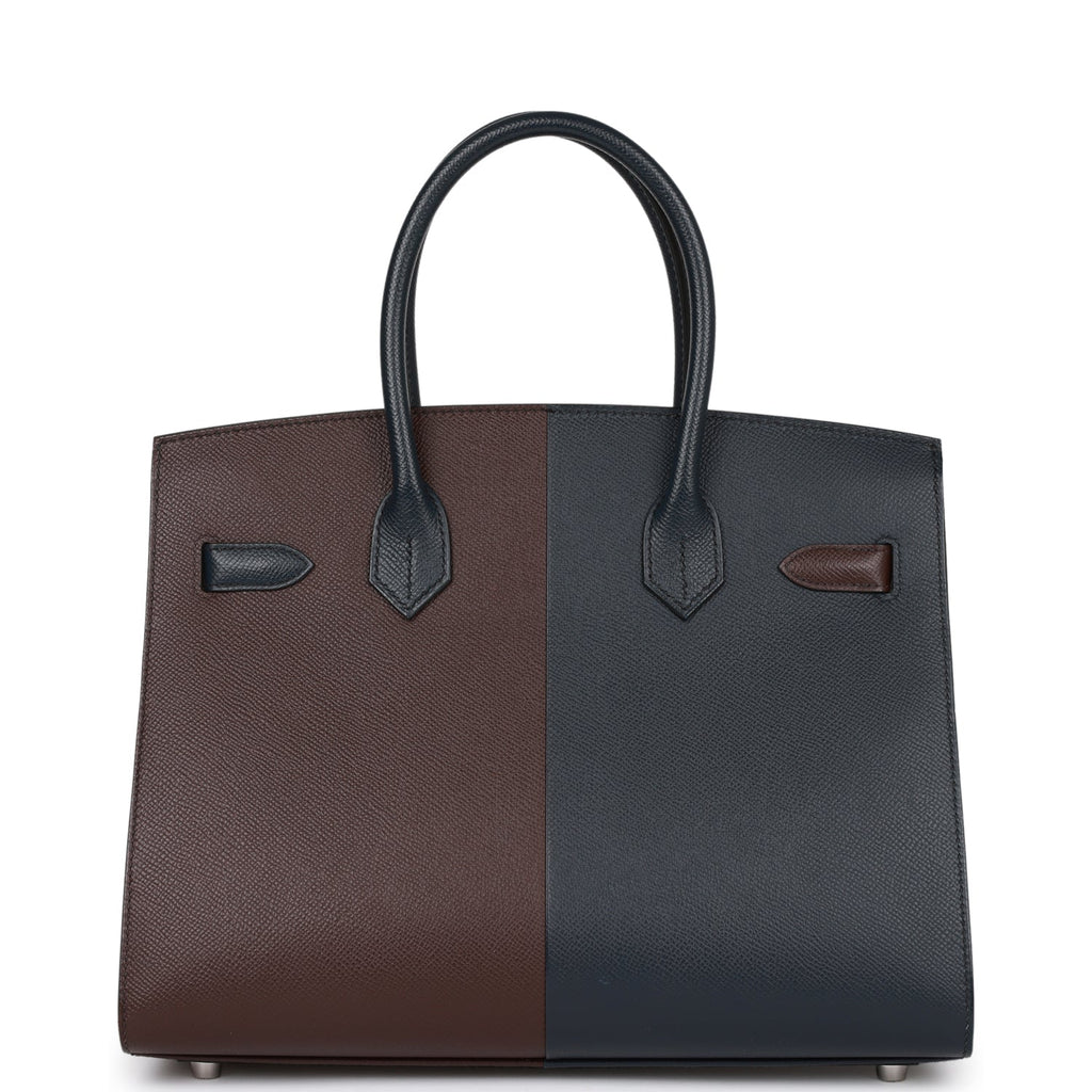Hermes Casaque Birkin Sellier 30 Rouge Sellier and Bleu Indigo Epsom Palladium Hardware