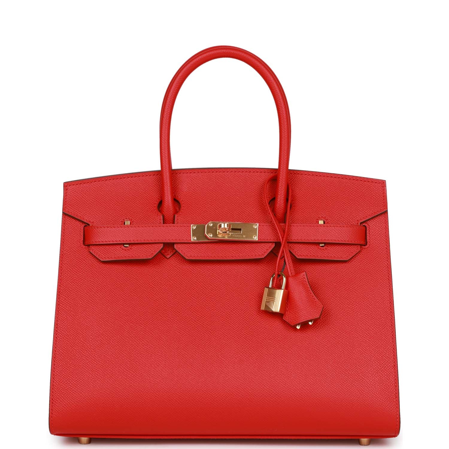 Hermes Birkin Sellier 30 Rouge Casaque Epsom Gold Hardware