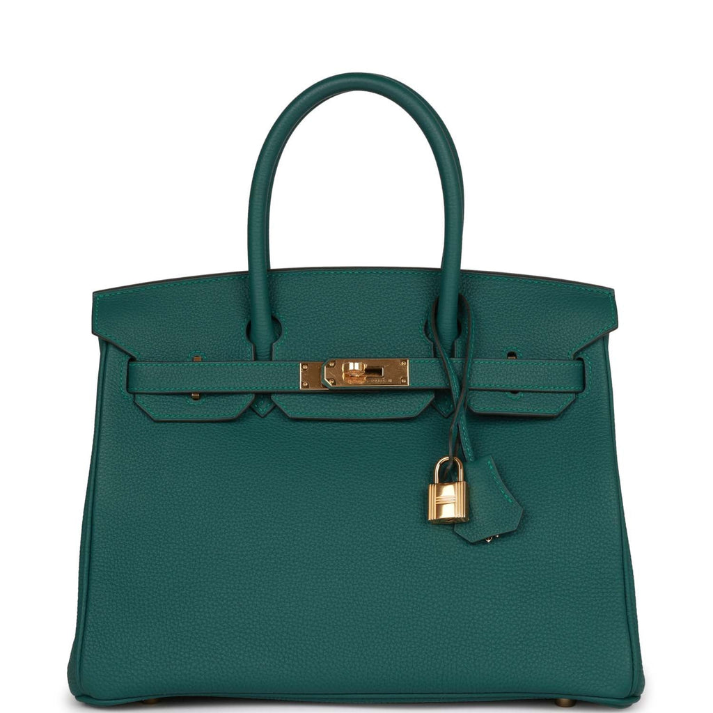 Hermes Birkin 30 Malachite Togo Gold Hardware
